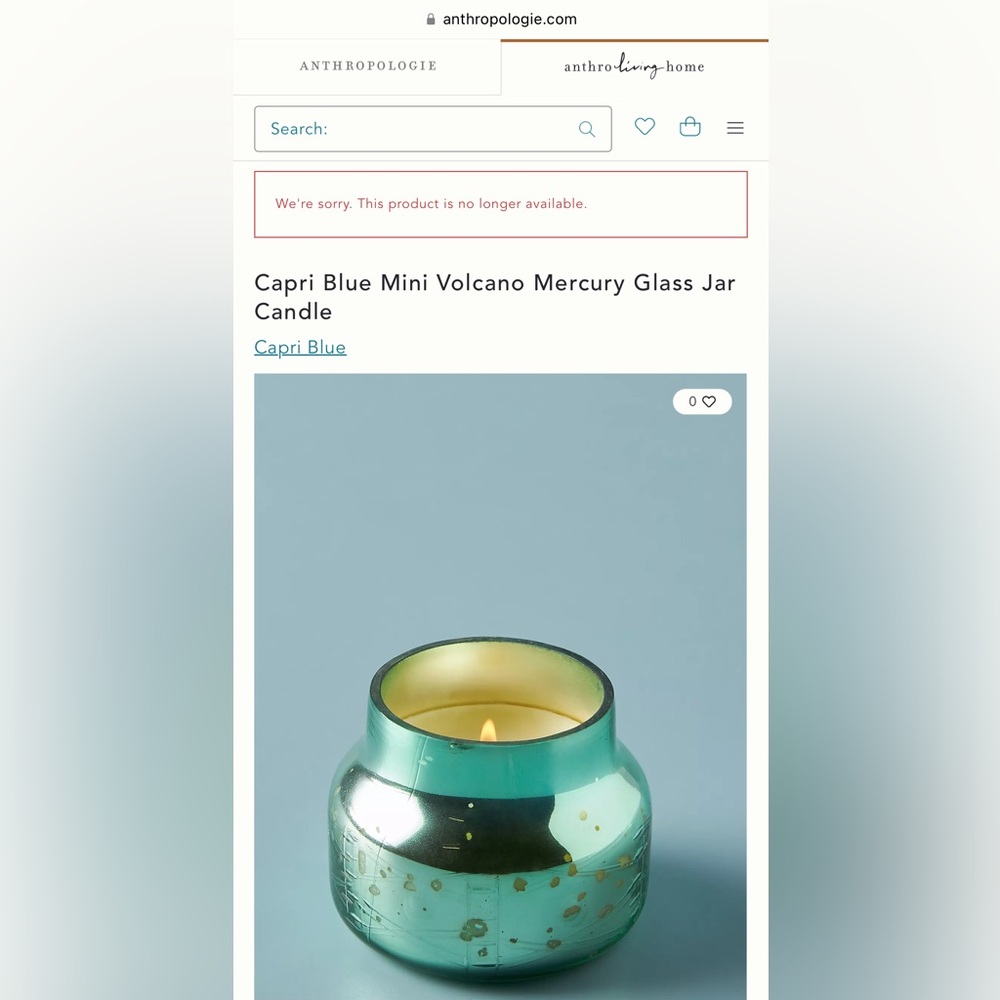 Set of 2 Limited Edition Capri Blue Mini Volcano Green Mercury Glass Jar Candles